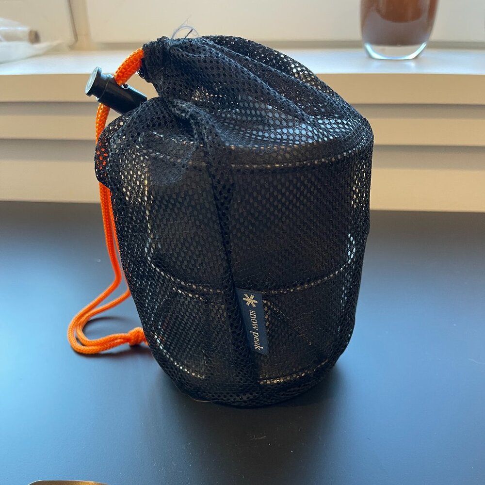 Snow Peak lightweight Titanium back-packing three peice cook set Ti-Mini Solo Co